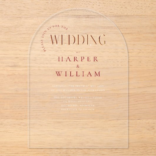 モダン結婚 アクリル招待状 (正面)