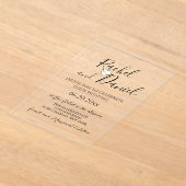 モダン結婚 アクリル招待状 (レイダウン)