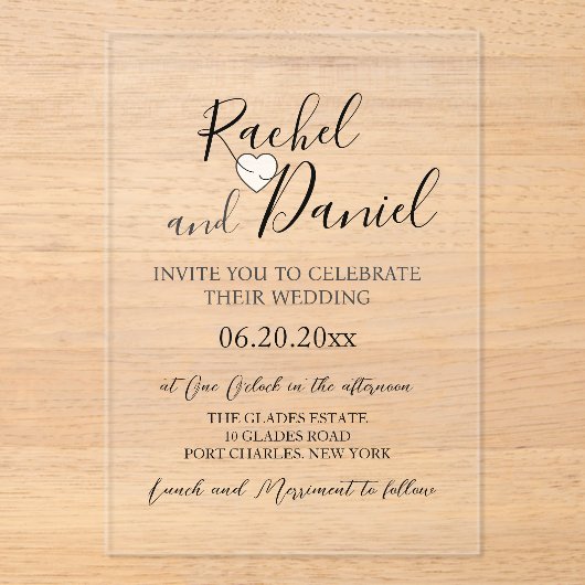 モダン結婚 アクリル招待状 (正面)