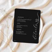 モダン結婚 | スケジュールと詳細 | 白（黒） エンクロージャーカード