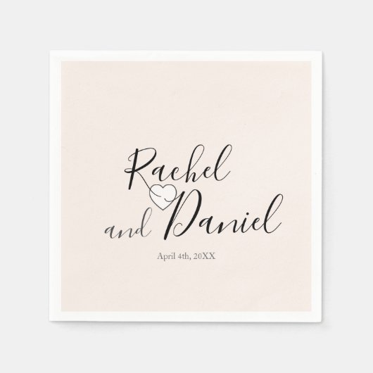 モダン結婚 スタンダードカクテルナプキン (正面)