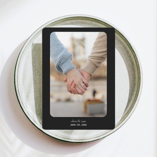 モダン結婚 | セーブザデート | 黒に白