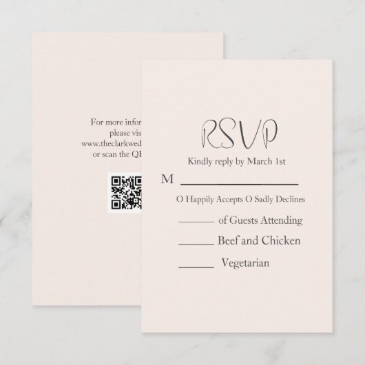 モダン結婚 出欠カード (正面/裏面)