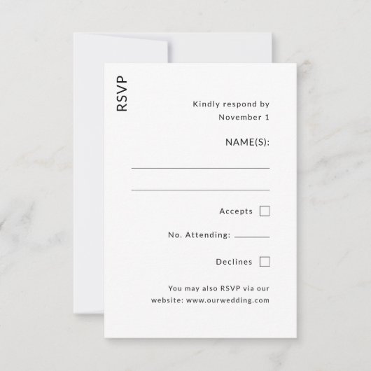 モダン結婚 出欠カード (正面)