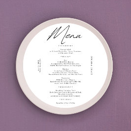 モダン結婚 |書道ミニマルプレート メニュー