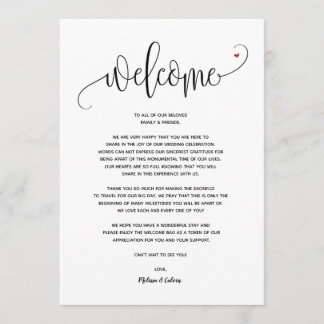 モダン結婚 Welcome and Itinerary Card v2 プログラム