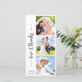 モダン結婚Chic Monogram 3パーソナライズされた写真 サンキューカード (スタンド正面)