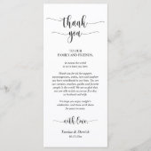 モダン結婚Dinner Place Setting Thank You Prog プログラム (正面)