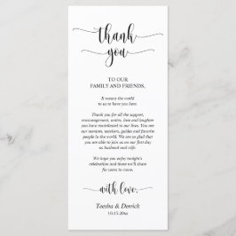 モダン結婚Dinner Place Setting Thank You Prog プログラム