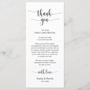 モダン結婚Dinner Place Setting Thank You Prog プログラム