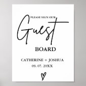 モダン結婚Guest Boardのサイン ポスター (正面)