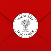 モダン結婚Mason Jar Flowersカスタム ラウンドシール