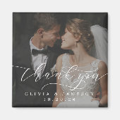 モダン結婚Script Photoに感謝 マグネット (正面)