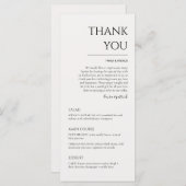 モダン結婚Thanks You and Dinner Menu メニュー (正面/裏面)