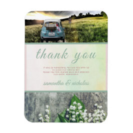 モダン結婚Thanks You Green Pink photo マグネット