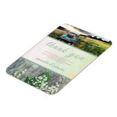 モダン結婚Thanks You Green Pink photo マグネット (左側)