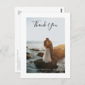 モダン結婚Thanks you Photo Card Postages ポストカード (正面/裏面)