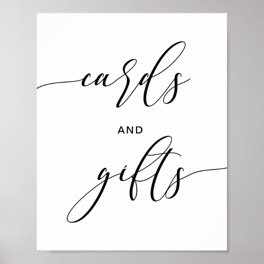 モダン結素朴婚券&ギフト卓上看板 ポスター (正面)