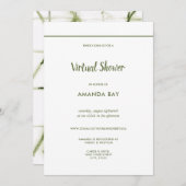 モダン絞り水彩仮想ブライダルシャワー 招待状 (正面/裏面)