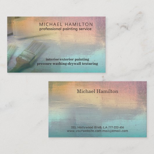 モダン絵を描エレガントプロフェッショナル 名刺 (正面/裏面)