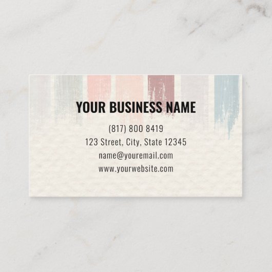 モダン絵を描カラフル内装プロフェッショナル 名刺 (裏面)