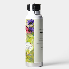 モダン絵を描ギター付き水色カエル ウォーターボトル