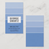 モダン絵を描グラデーションチップシンプル頭が切れる中青 名刺 (正面/裏面)