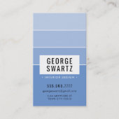 モダン絵を描グラデーションチップシンプル頭が切れる中青 名刺 (正面)