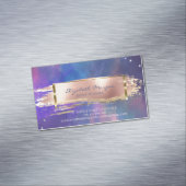 モダン絵を描スプラッシュ、ブラシストローク、金ゴールドフレーム マグネット名刺 (インサイチュ)