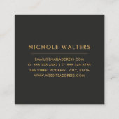 モダン絵を描フェイクホイル |金ゴールド金ゴールド スクエア名刺 (裏面)