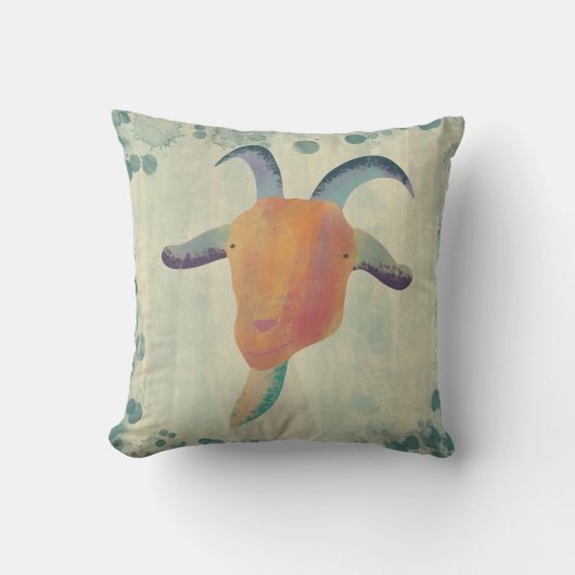 モダン絵を描ヤギイラストレーション クッション (正面)