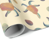 モダン絵を描ヤギイラスト水玉模様 ラッピングペーパー (ロールコーナー)