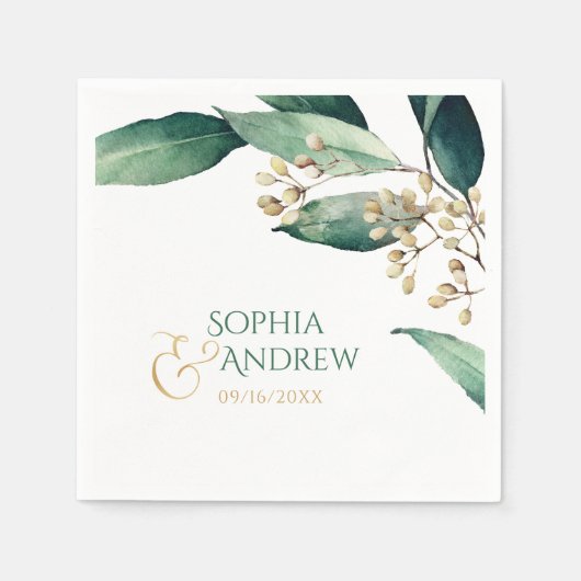 モダン絵を描植物性結婚植物 スタンダードカクテルナプキン (正面)