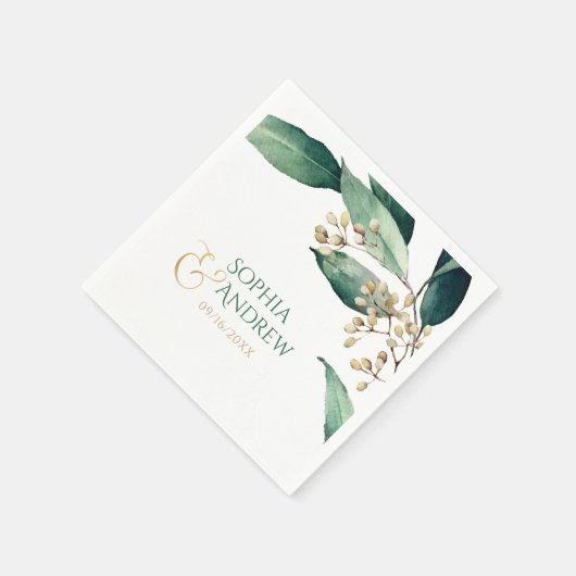 モダン絵を描植物性結婚植物 スタンダードカクテルナプキン (角)