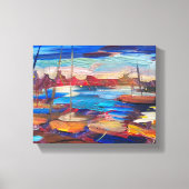 モダン絵を描海サンセット キャンバスプリント (正面)