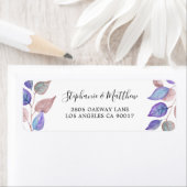 モダン絵を描紫葉水色の葉 ラベル (インサイチュ)