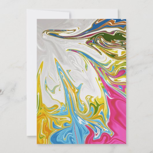 モダン絵を描結婚カラフル芸術的抽象芸術 セーブザデート (裏面)