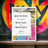 モダン絵を描結婚カラフル芸術的抽象芸術 セーブザデート