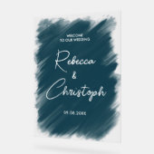 モダン絵を描結婚ターコイズ歓迎アクリル アクリルサイン (傾斜)