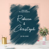 モダン絵を描結婚ターコイズ歓迎アクリル アクリルサイン (ウェディング)