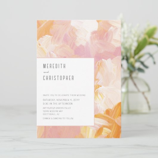 モダン絵を描結婚抽象芸術 招待状 (スタンド正面)