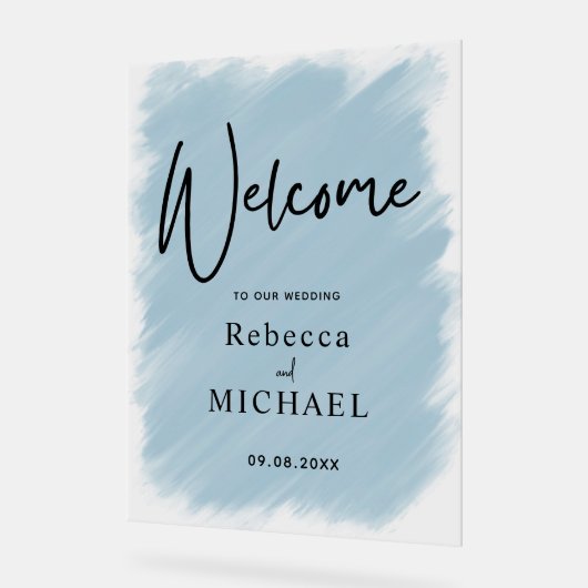 モダン絵を描結婚歓迎 アクリルサイン (傾斜)