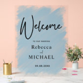 モダン絵を描結婚歓迎 アクリルサイン (ウェディング)