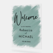 モダン絵を描結婚歓迎 アクリルサイン (傾斜)