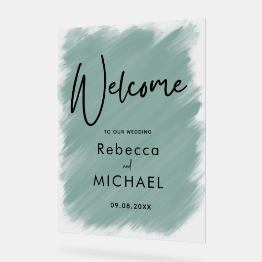 モダン絵を描結婚歓迎 アクリルサイン (傾斜)