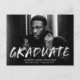 モダン絵を描（ばちゃばちゃ）跳ねる写真卒業会 インビテーションポストカード