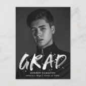 モダン絵を描(ばちゃばちゃ)跳ねる写真卒業会 インビテーションポストカード (正面)