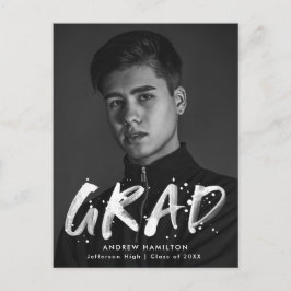 モダン絵を描（ばちゃばちゃ）跳ねる写真卒業会 インビテーションポストカード