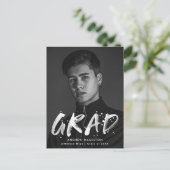 モダン絵を描(ばちゃばちゃ)跳ねる写真卒業会 インビテーションポストカード (スタンド正面)