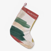 モダン絵を描 |モノグラムクリスマス スモールクリスマスストッキング (正面 (吊り時))